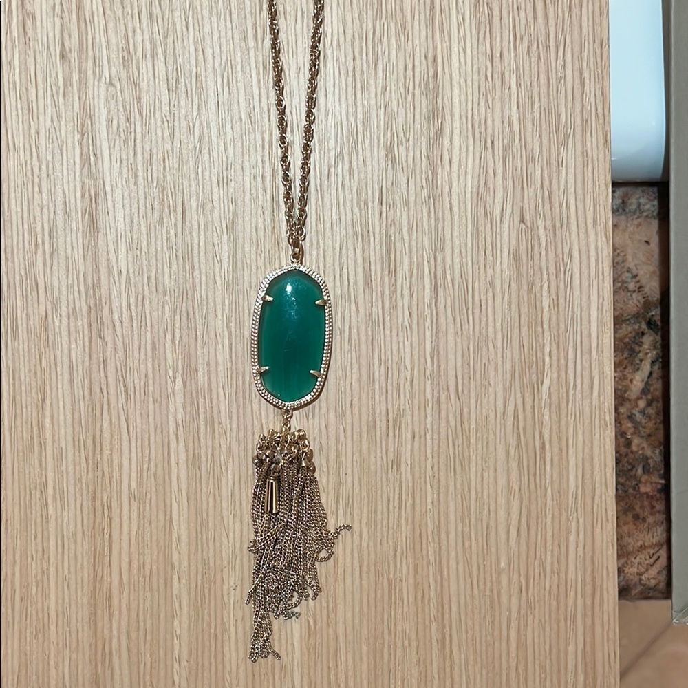 Long Green Kendra Scott Tassel Necklace